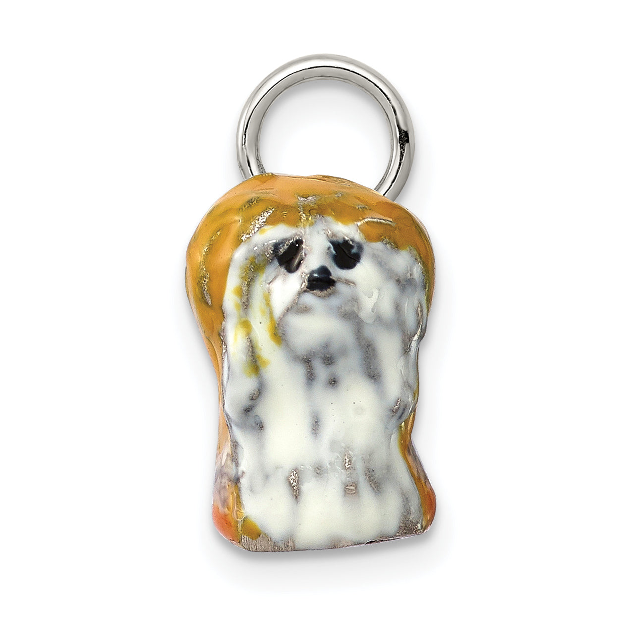Sophia Jewelers Sterling Silver 3D Enameled Lhasa Apso Charm Secondary image