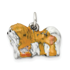 Sophia Jewelers Sterling Silver 3D Enameled Lhasa Apso Charm
