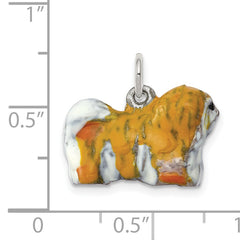 Sophia Jewelers Sterling Silver 3D Enameled Lhasa Apso Charm