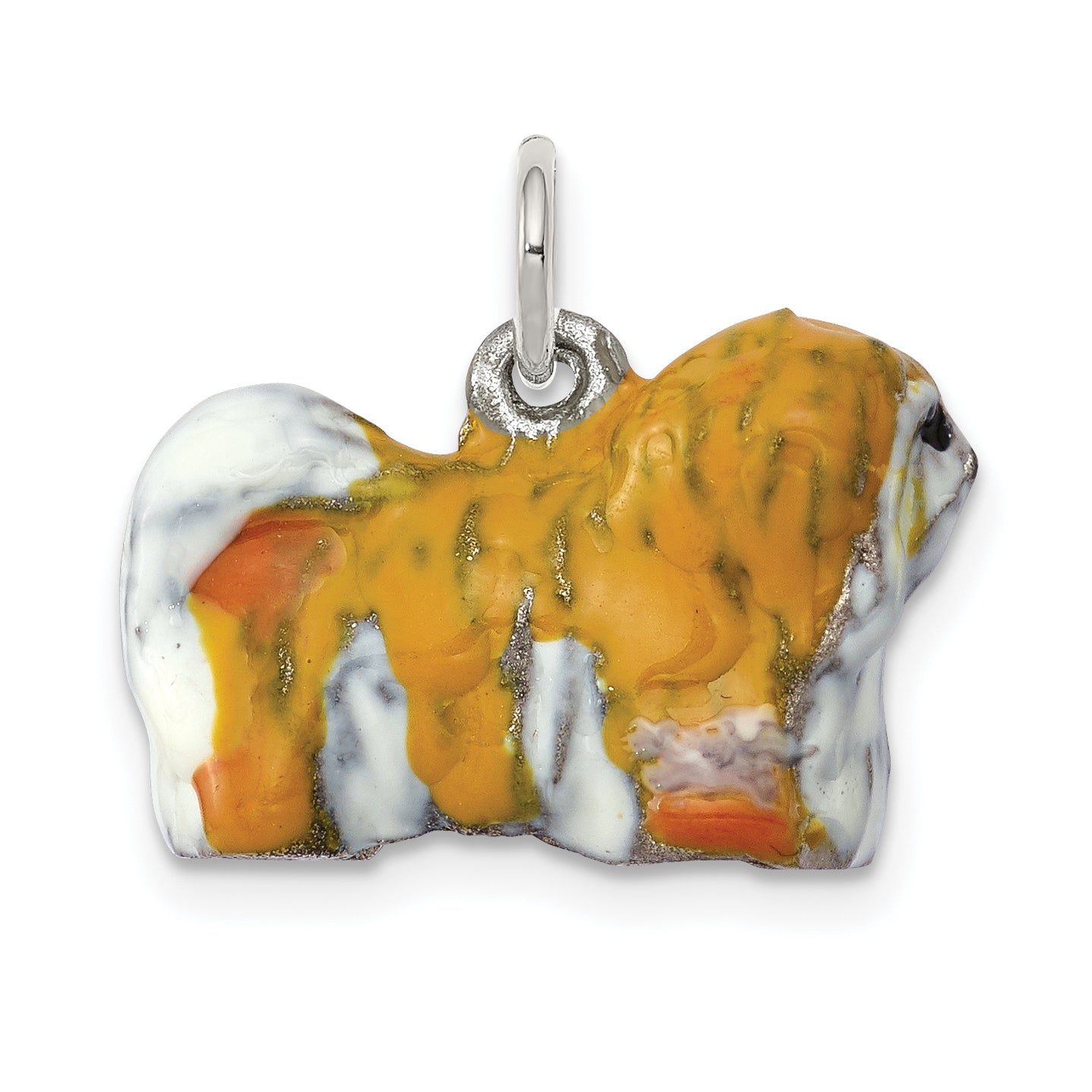 Sterling Silver Enameled Lhasa Apso Charm Main image