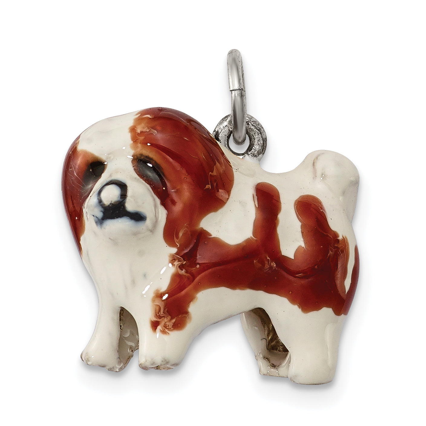 Sterling Silver Enameled Coton De Tulear Charm Main image