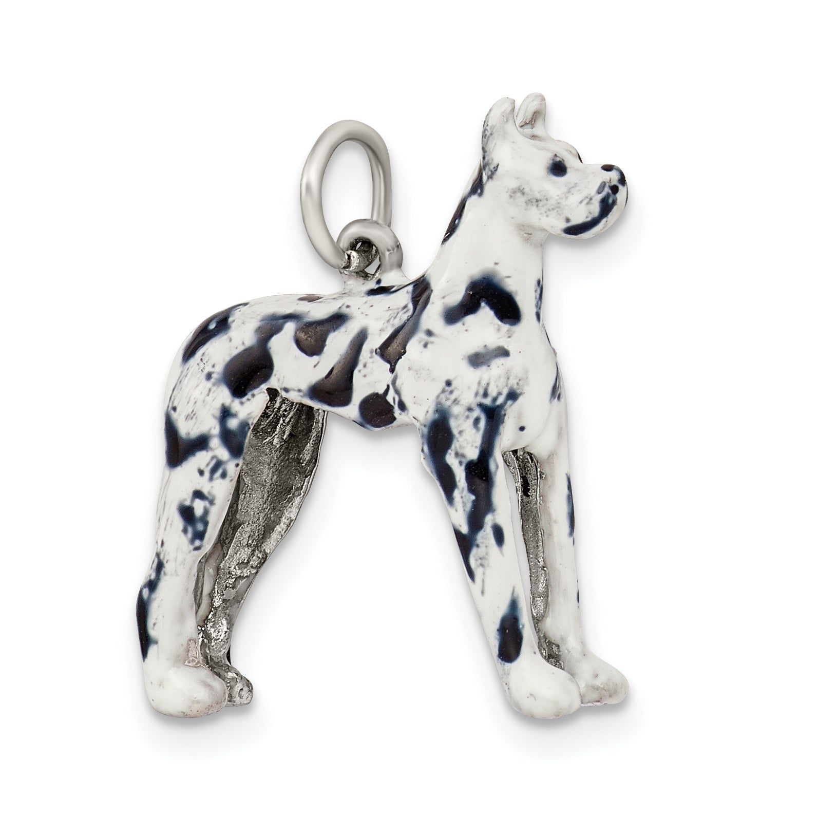 Sophia Jewelers 925 Sterling Silver 3D Great Dane Enameled Charm