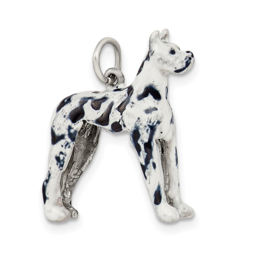 Sophia Jewelers 925 Sterling Silver 3D Great Dane Enameled Charm