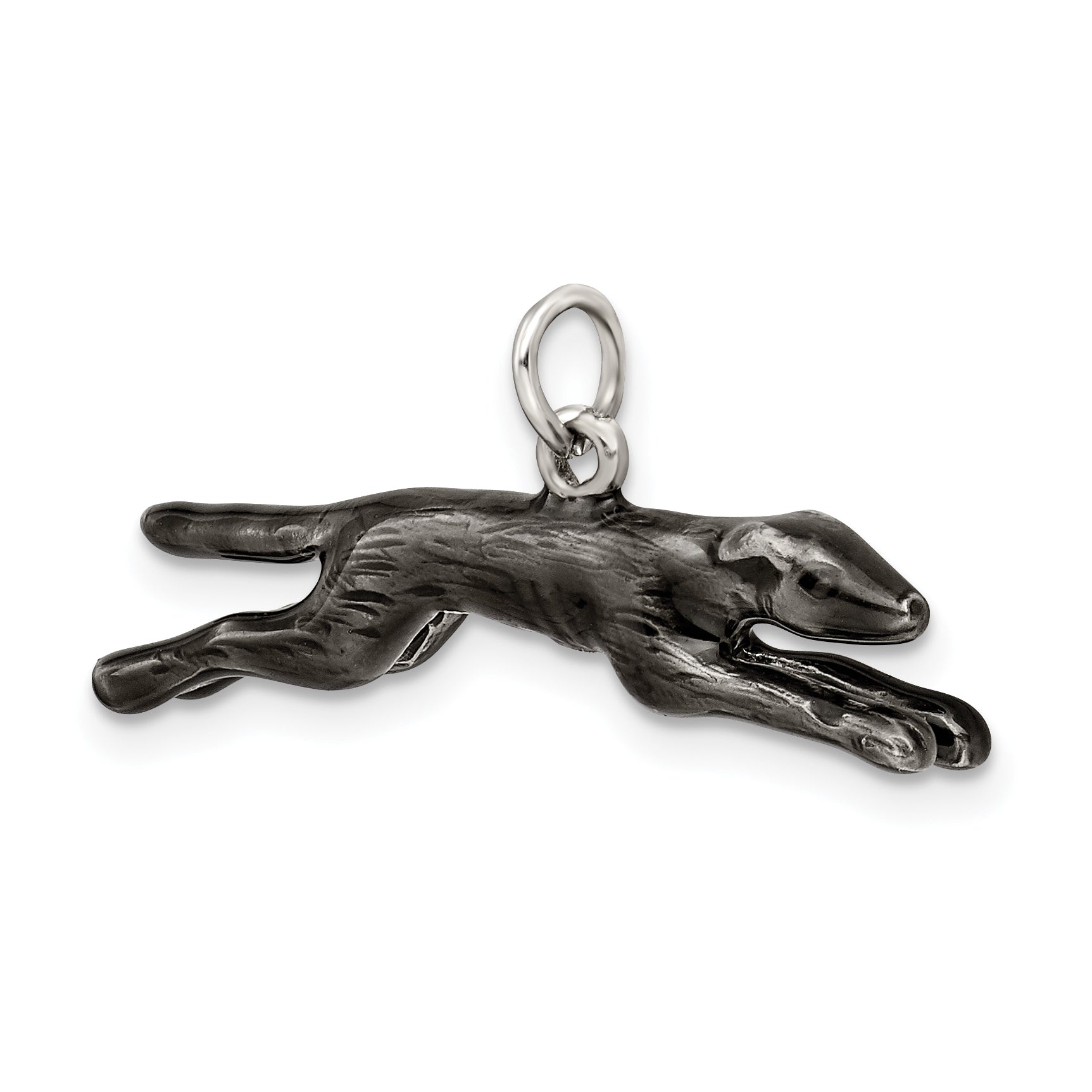 Sterling Silver Enameled Greyhound Dog Charm