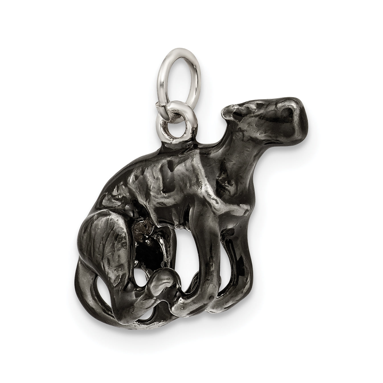Silver Enamel Medium Greyhound Charm