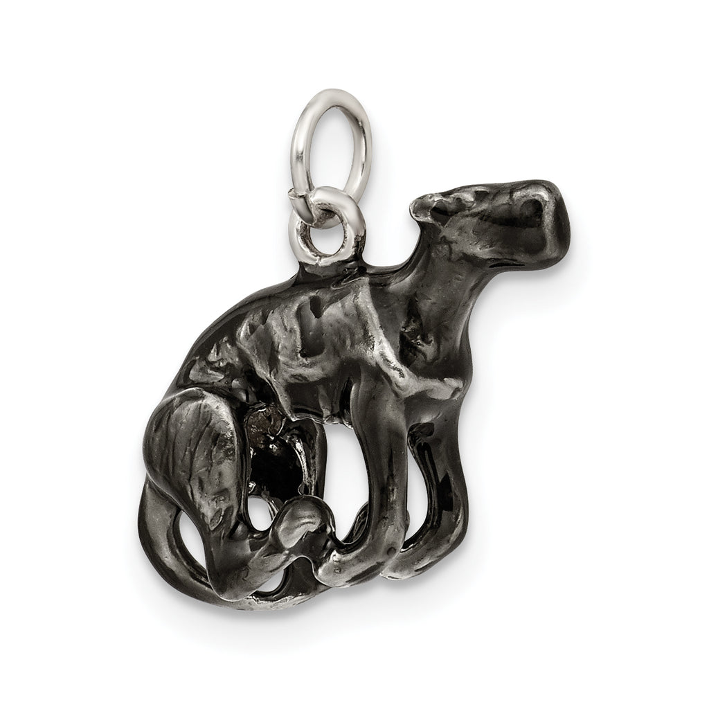 925 Sterling Silver Enamel Greyhound 3D Charm Pendant by Sophia Jewelers