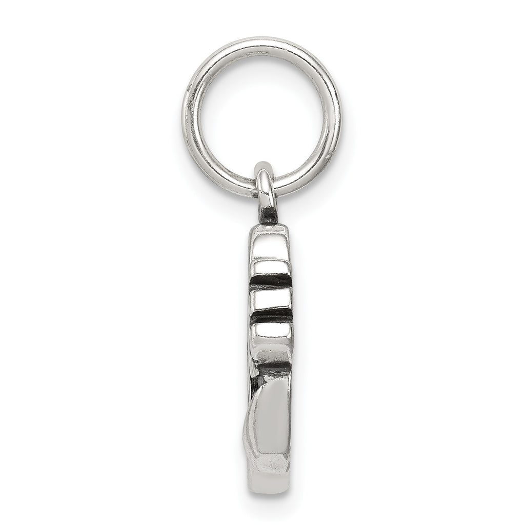 Sophia Jewelers Sterling Silver 925 Dance Charm Antiqued Solid Finish