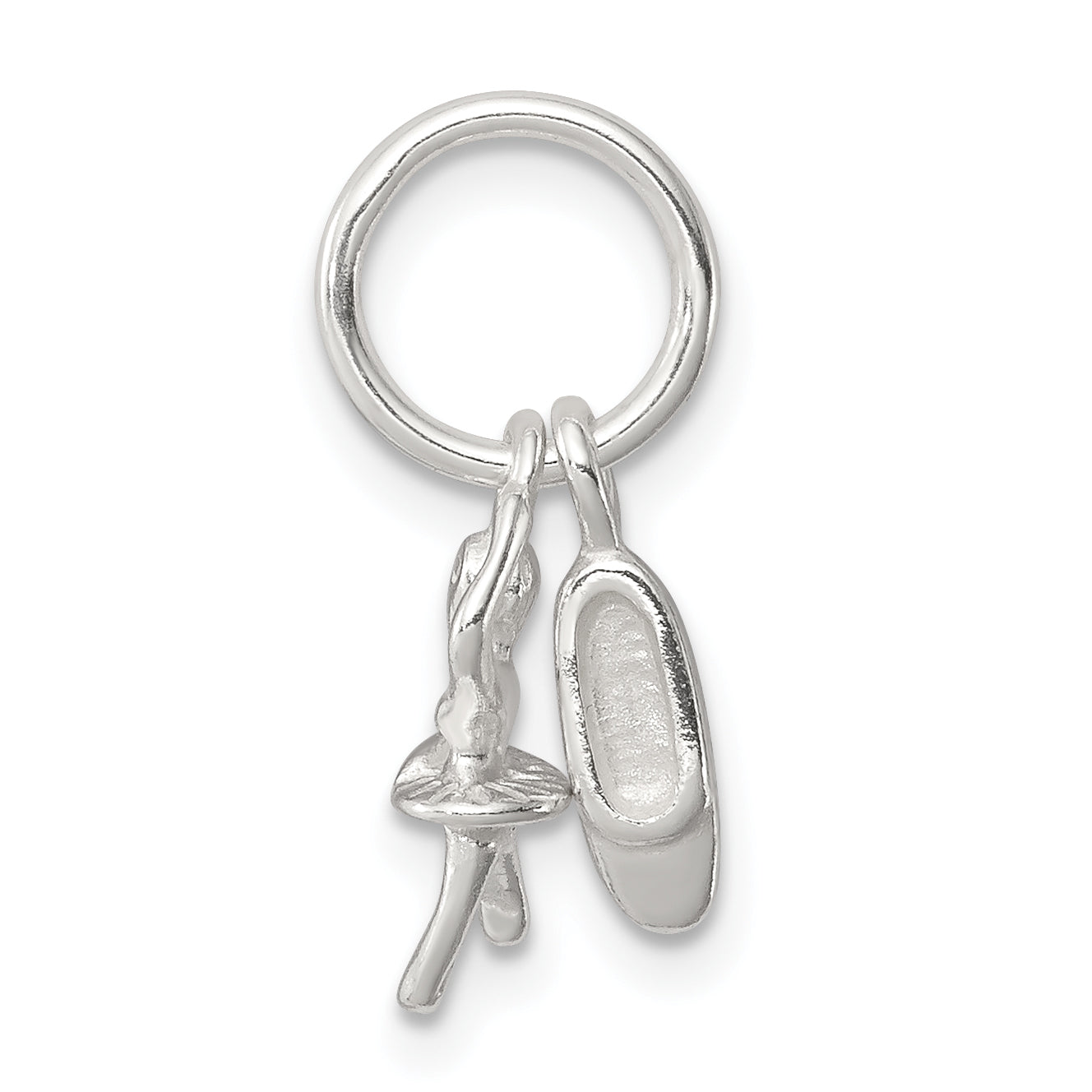 Sterling Silver 925 Ballerina & Shoe Charm Handmade Elegant Jewelry Secondary image