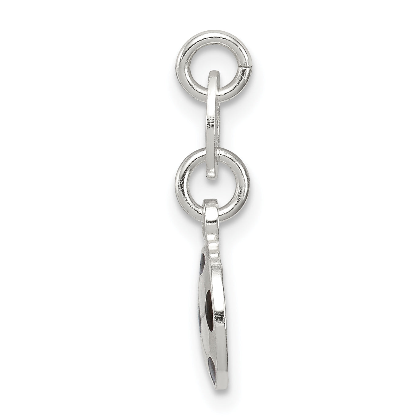 Sterling Silver 925 Enameled Soccer Ball Charm Polished Anti-Tarnish Secondary image