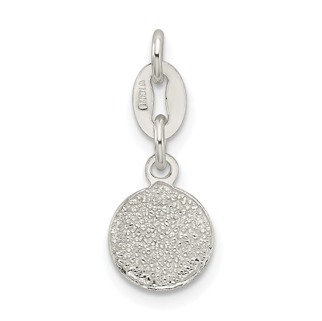 Sterling Silver 925 Enameled Soccer Ball Charm Polished Anti-Tarnish