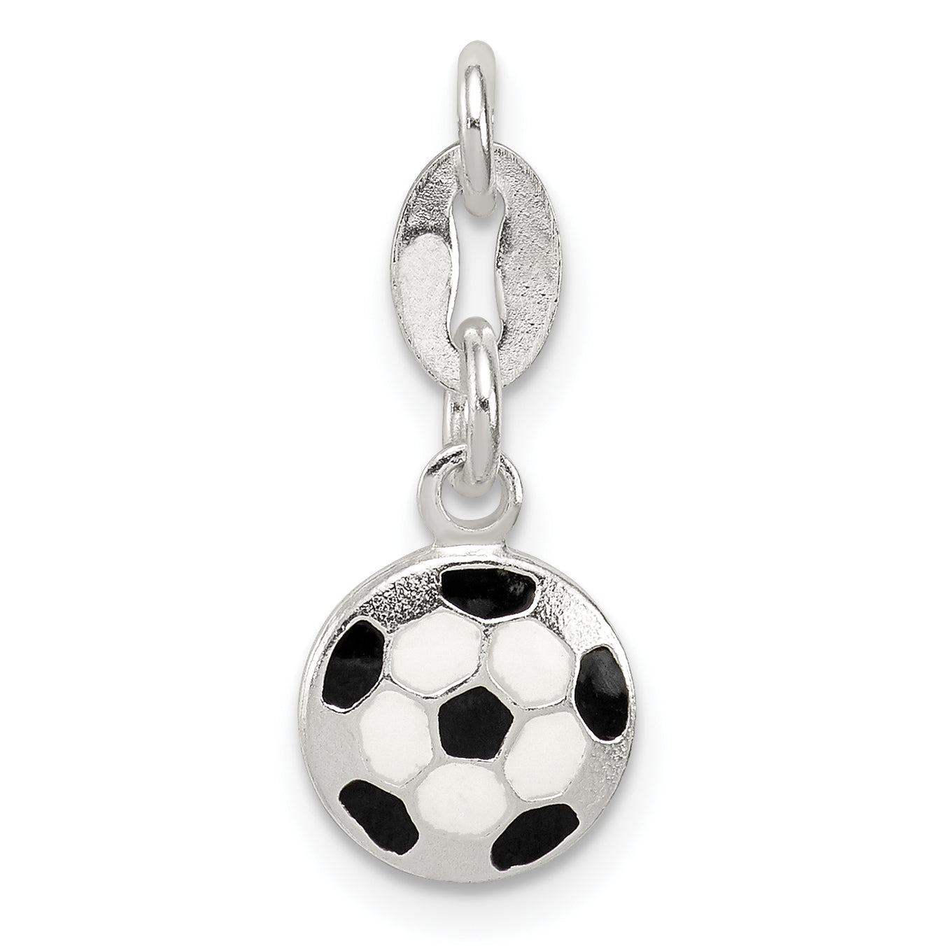 Sterling Silver Enameled Soccer Ball Charm Main image