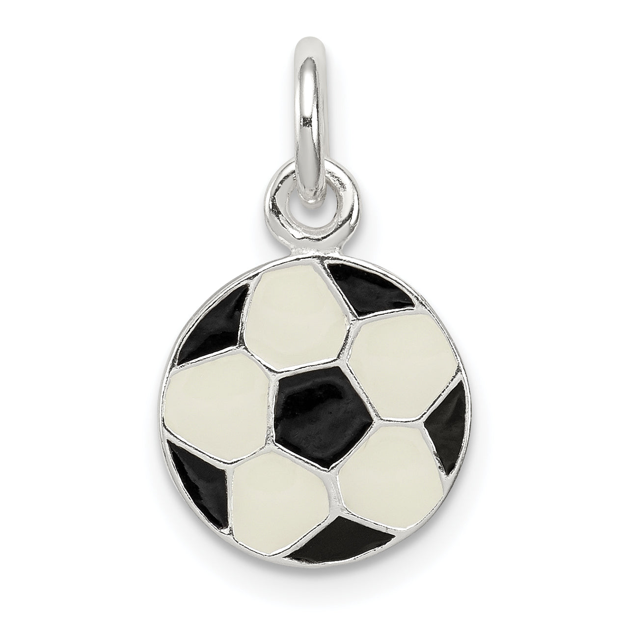 Sterling Silver Enameled Soccer Ball Charm Main image