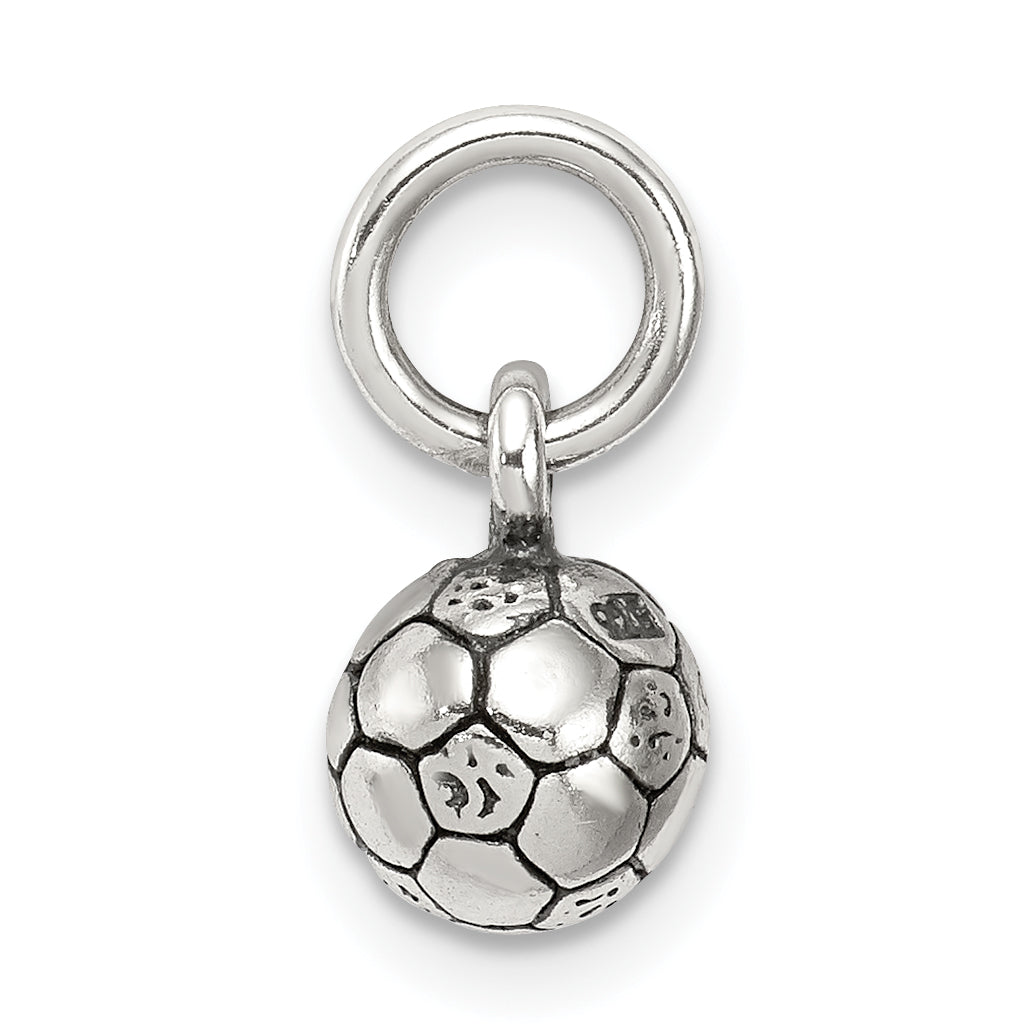Sterling Silver 925 Soccer Ball Charm with Antiqued Finish Secondary image