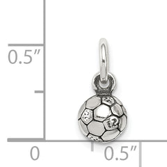 Sterling Silver Antiqued Soccer Ball Char