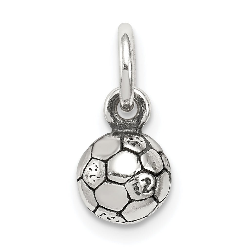 Sterling Silver Antiqued Soccer Ball Char Main image