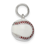 Sterling Silver 925 Men's Baseball Charm with 3D Enamel Polished Finish