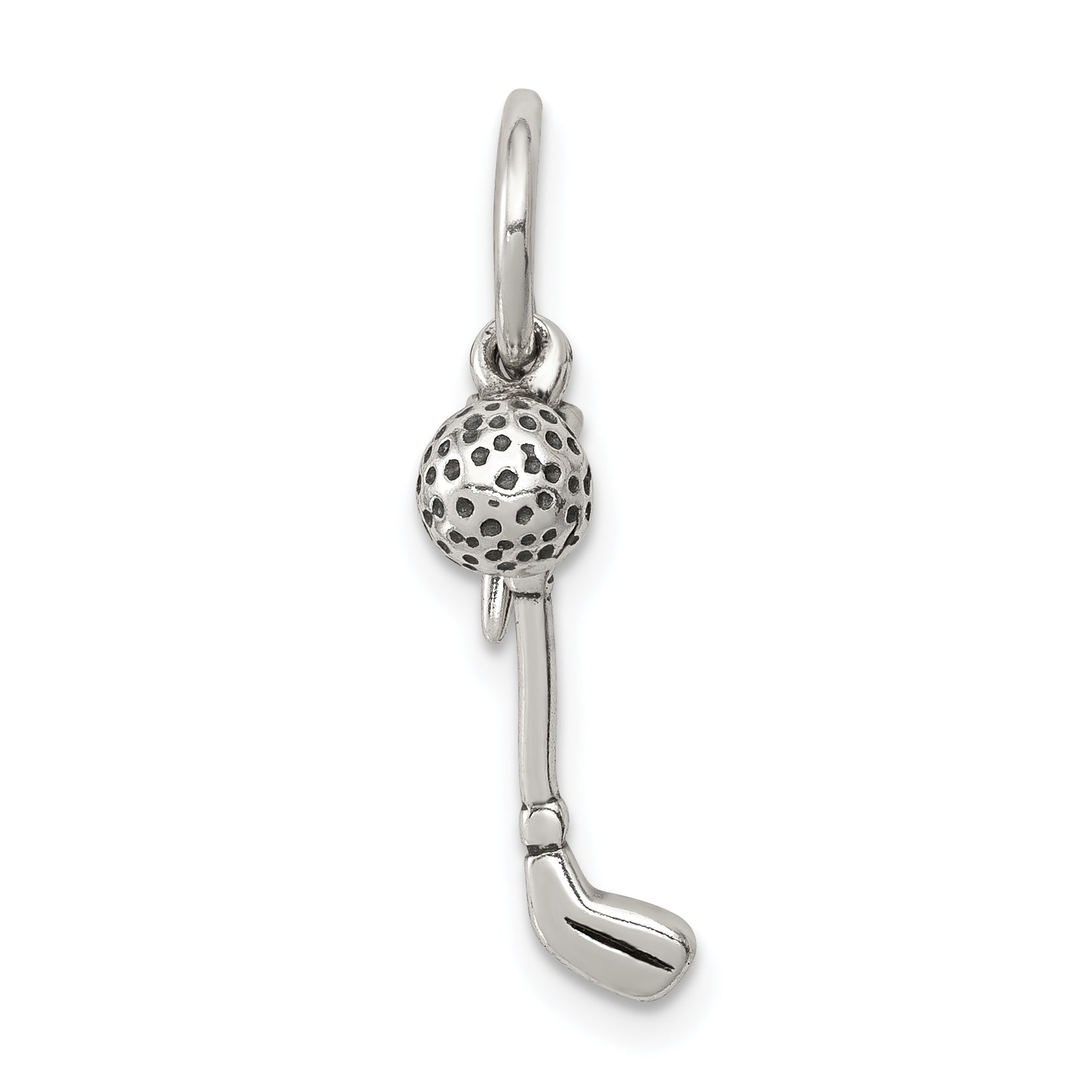 Sterling Silver Antiqued Golfer's Charm Main image