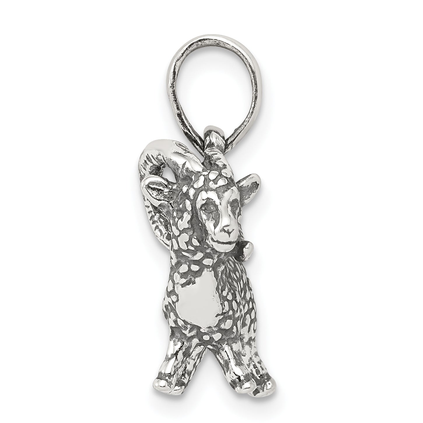 Sterling Silver 925 Aries Zodiac Pendant with Antiqued Finish Secondary image