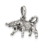 Sophia Jewelers Antiqued Sterling Silver Taurus Zodiac Pendant