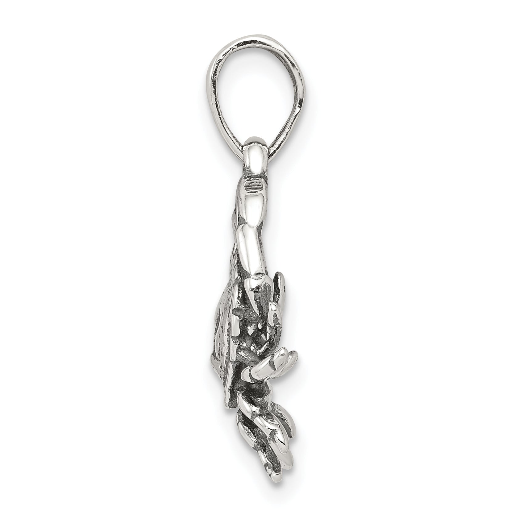 Sterling Silver 925 Cancer Zodiac Pendant Antique Design Solid Secondary image