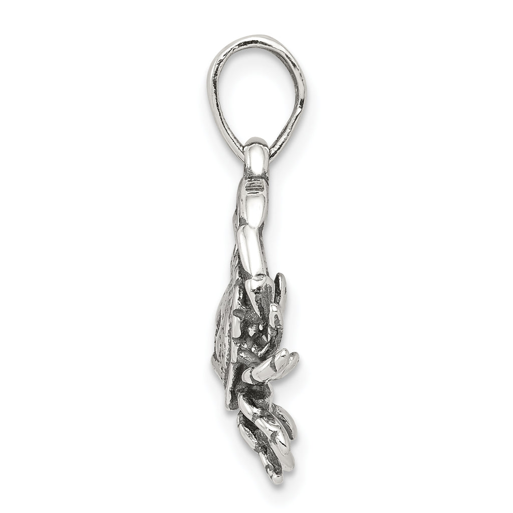 Sterling Silver 925 Cancer Zodiac Pendant Antique Design Solid