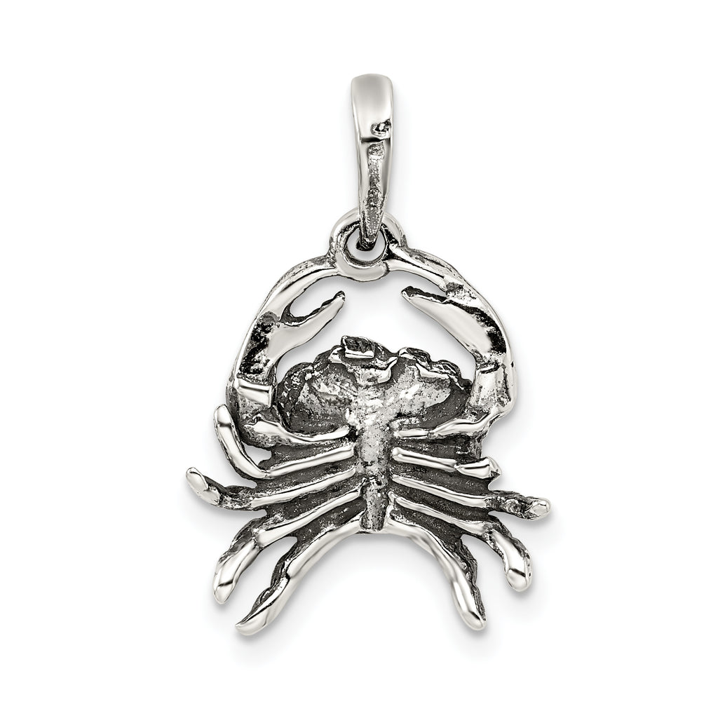 Sterling Silver 925 Cancer Zodiac Pendant Antique Design Solid