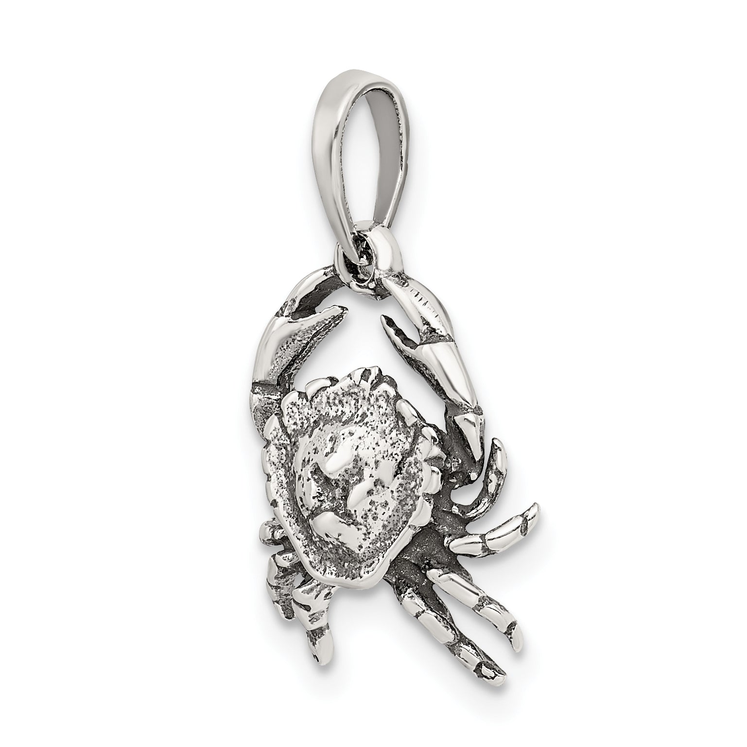 Sterling Silver Antiqued Cancer Zodiac Pendant