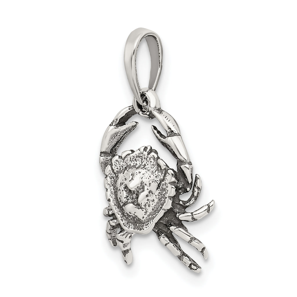 Sterling Silver 925 Cancer Zodiac Pendant Antique Design Solid