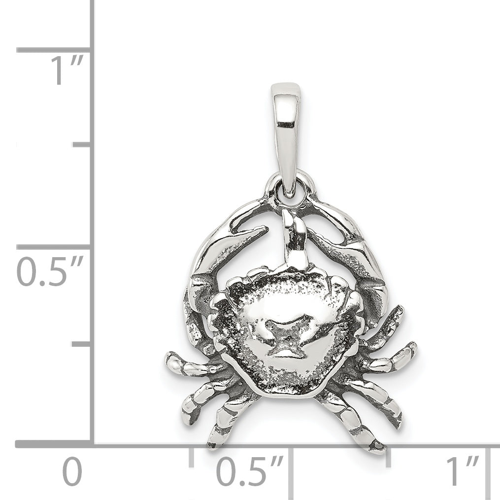 Sterling Silver 925 Cancer Zodiac Pendant Antique Design Solid