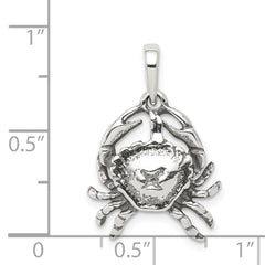Sterling Silver Antiqued Cancer Zodiac Pendant