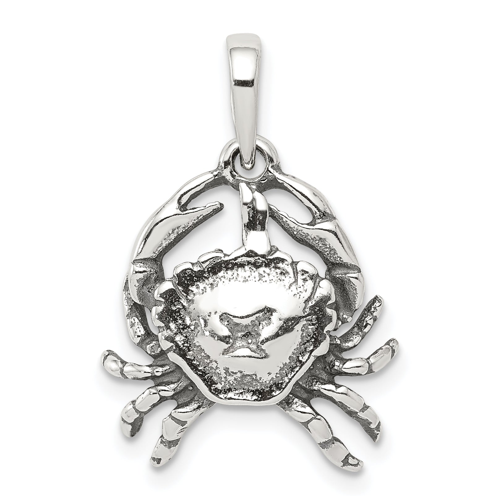 Sterling Silver Antiqued Cancer Zodiac Pendant Main image