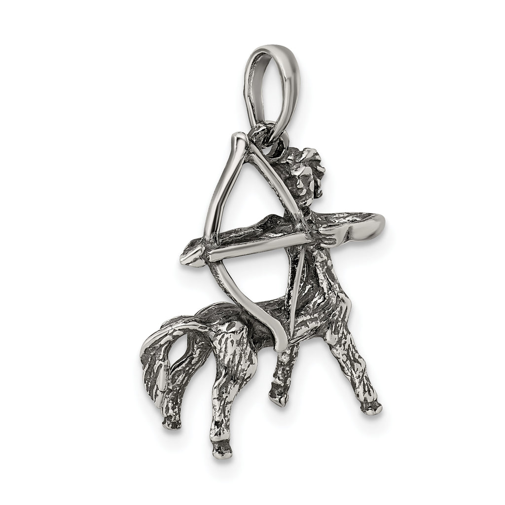Sterling Silver 925 Sagittarius Pendant with Antiqued Finish