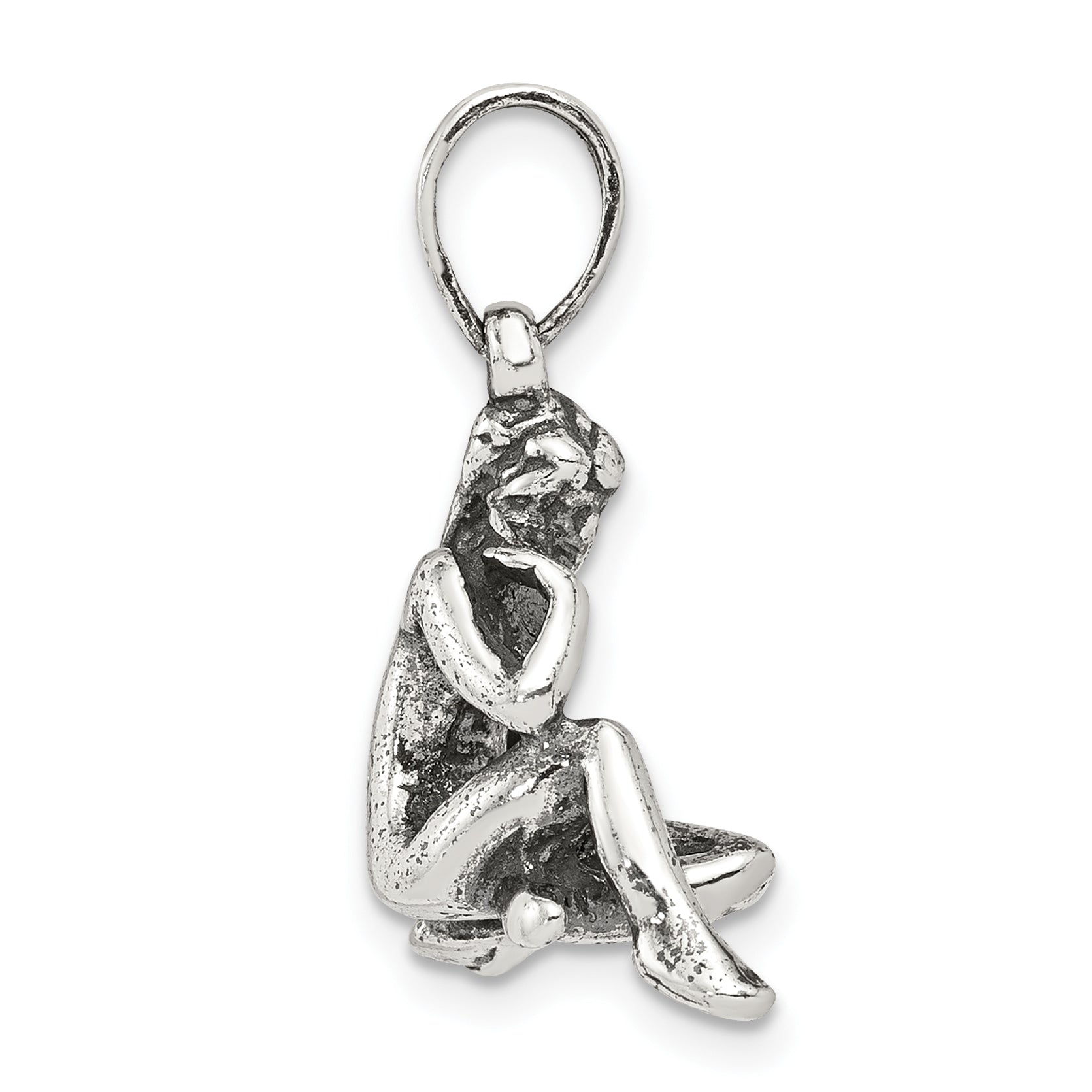 Sophia Jewelers 925 Sterling Silver Virgo Zodiac Pendant Antiqued Finish