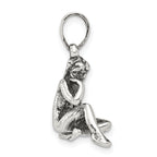 Sophia Jewelers 925 Sterling Silver Virgo Zodiac Pendant Antiqued Finish