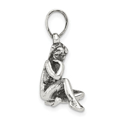 Sophia Jewelers 925 Sterling Silver Virgo Zodiac Pendant Antiqued Finish