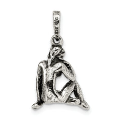 Sophia Jewelers 925 Sterling Silver Virgo Zodiac Pendant Antiqued Finish