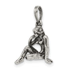 Sophia Jewelers 925 Sterling Silver Virgo Zodiac Pendant Antiqued Finish