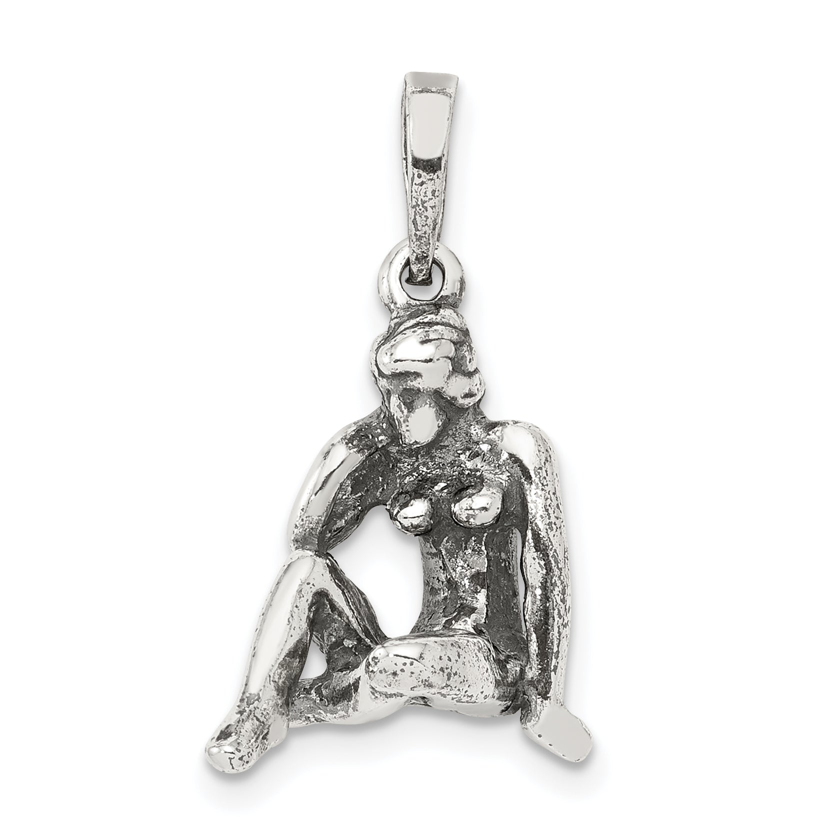 Sterling Silver Antiqued Virgo Zodiac Pendant Main image