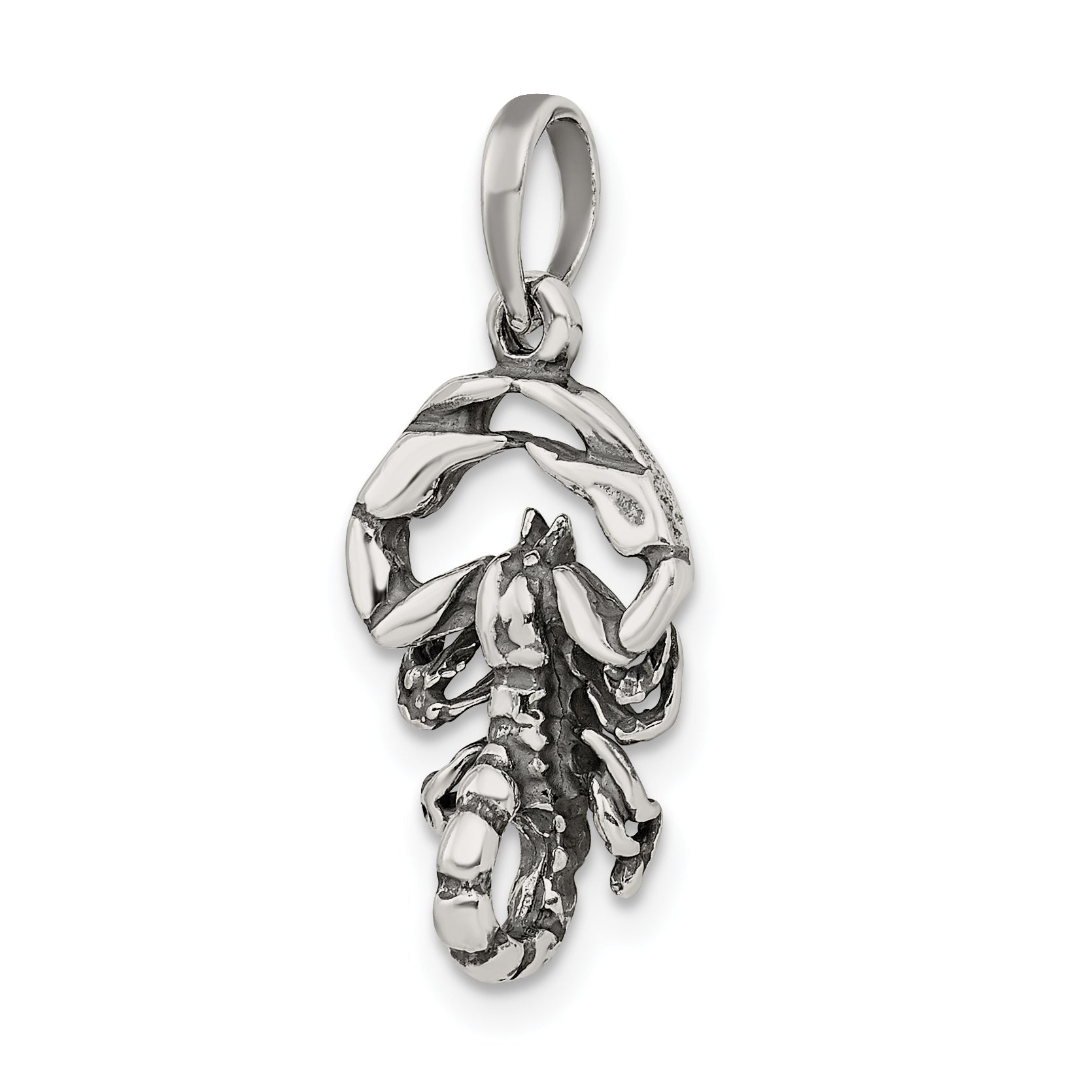 Sophia Jewelers Sterling Silver 925 Scorpio Pendant Antique Design Solid Finish