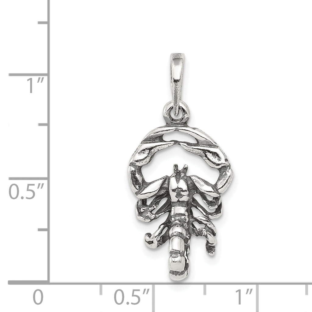 Sophia Jewelers Sterling Silver 925 Scorpio Pendant Antique Design Solid Finish