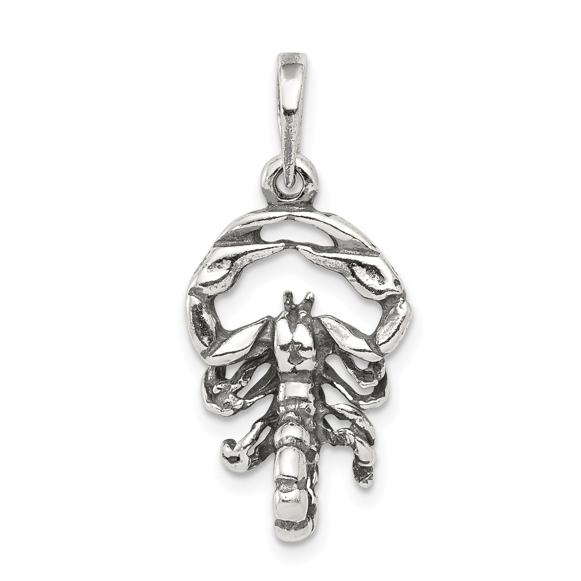 Sterling Silver Antiqued Scorpio Zodiac Pendant Main image