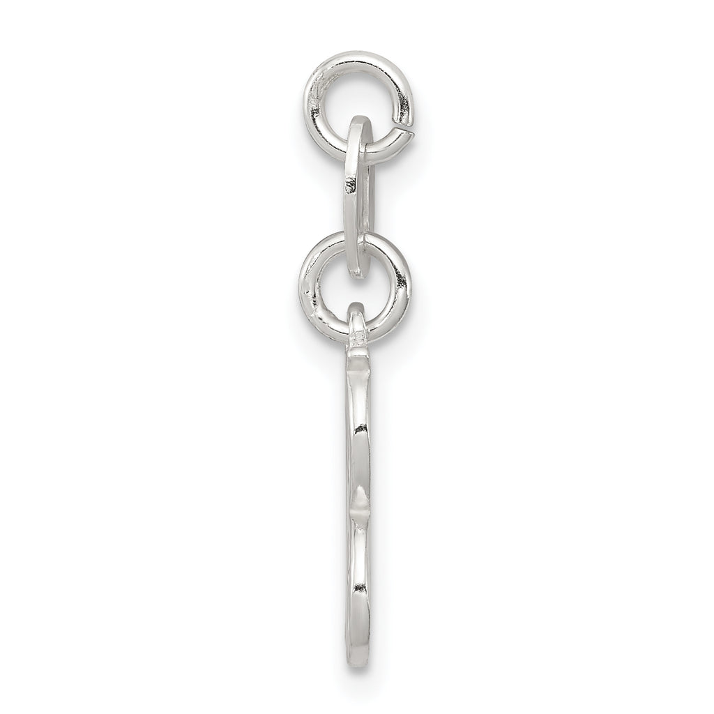 Sterling Silver 925 B Charm Pendant with Anti-Tarnish Solid Design