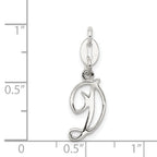 Sterling Silver 925 Initial D Charm with Anti-Tarnish Finish
