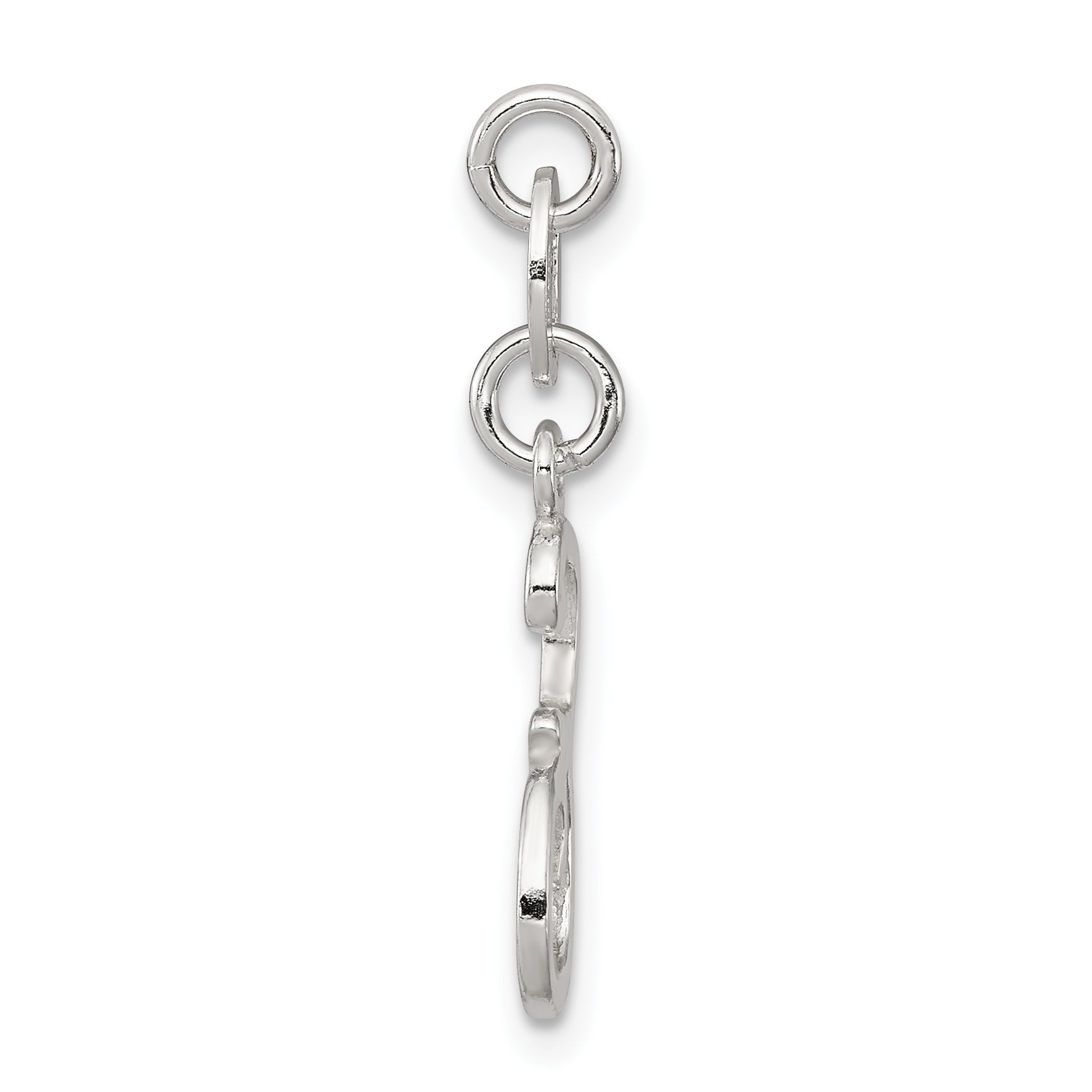 Sterling Silver 925 Initial E Charm with Anti-Tarnish Finish Secondary image