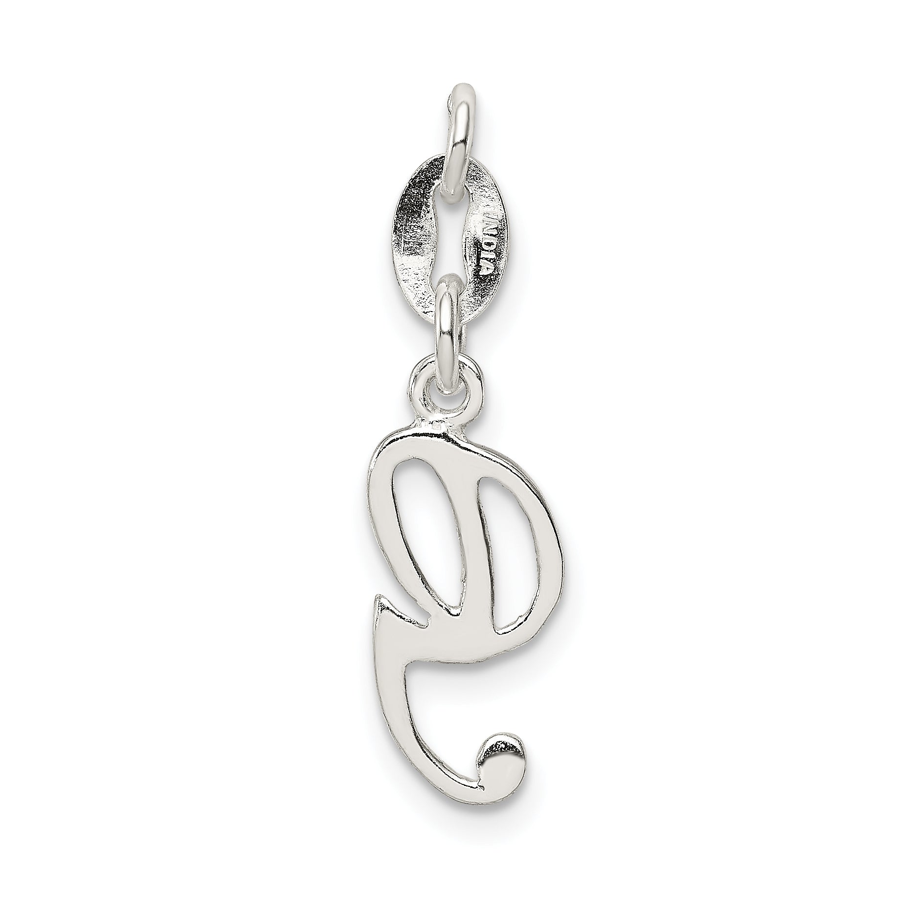 Sterling Silver 925 Letter G Charm with Anti-Tarnish Finish