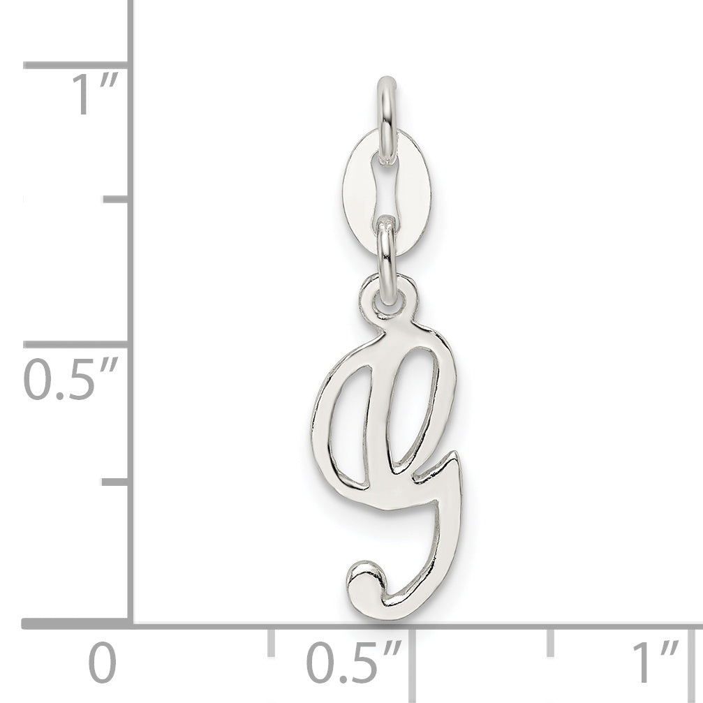 Sterling Silver 925 Letter G Charm with Anti-Tarnish Finish
