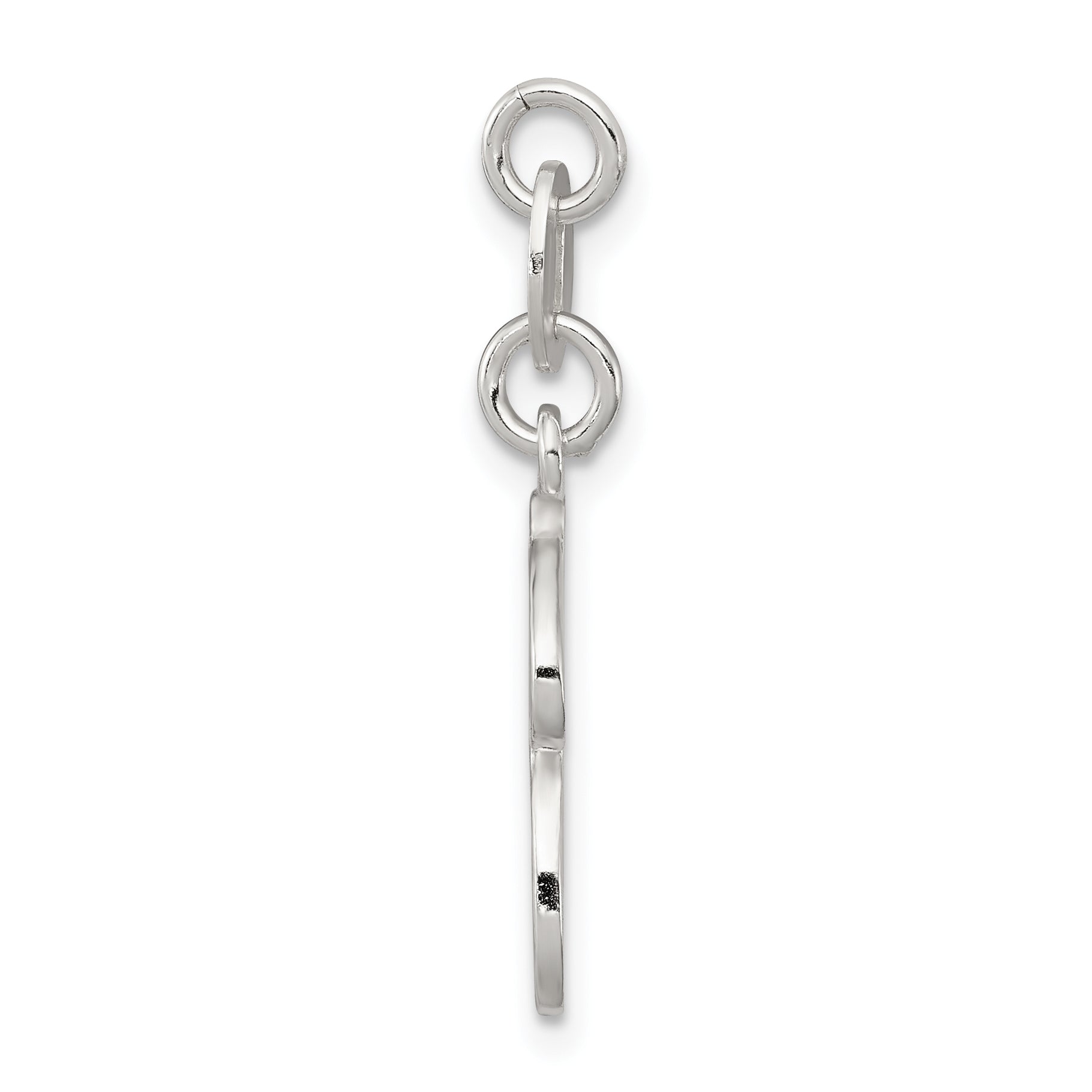 Sterling Silver 925 H Initial Charm with Anti-Tarnish Solid Design