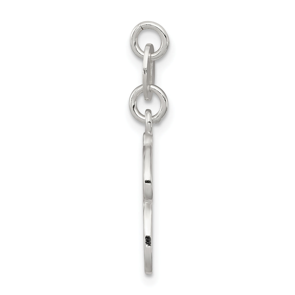 Sterling Silver 925 H Initial Charm with Anti-Tarnish Solid Design