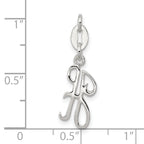 Sterling Silver 925 H Initial Charm with Anti-Tarnish Solid Design
