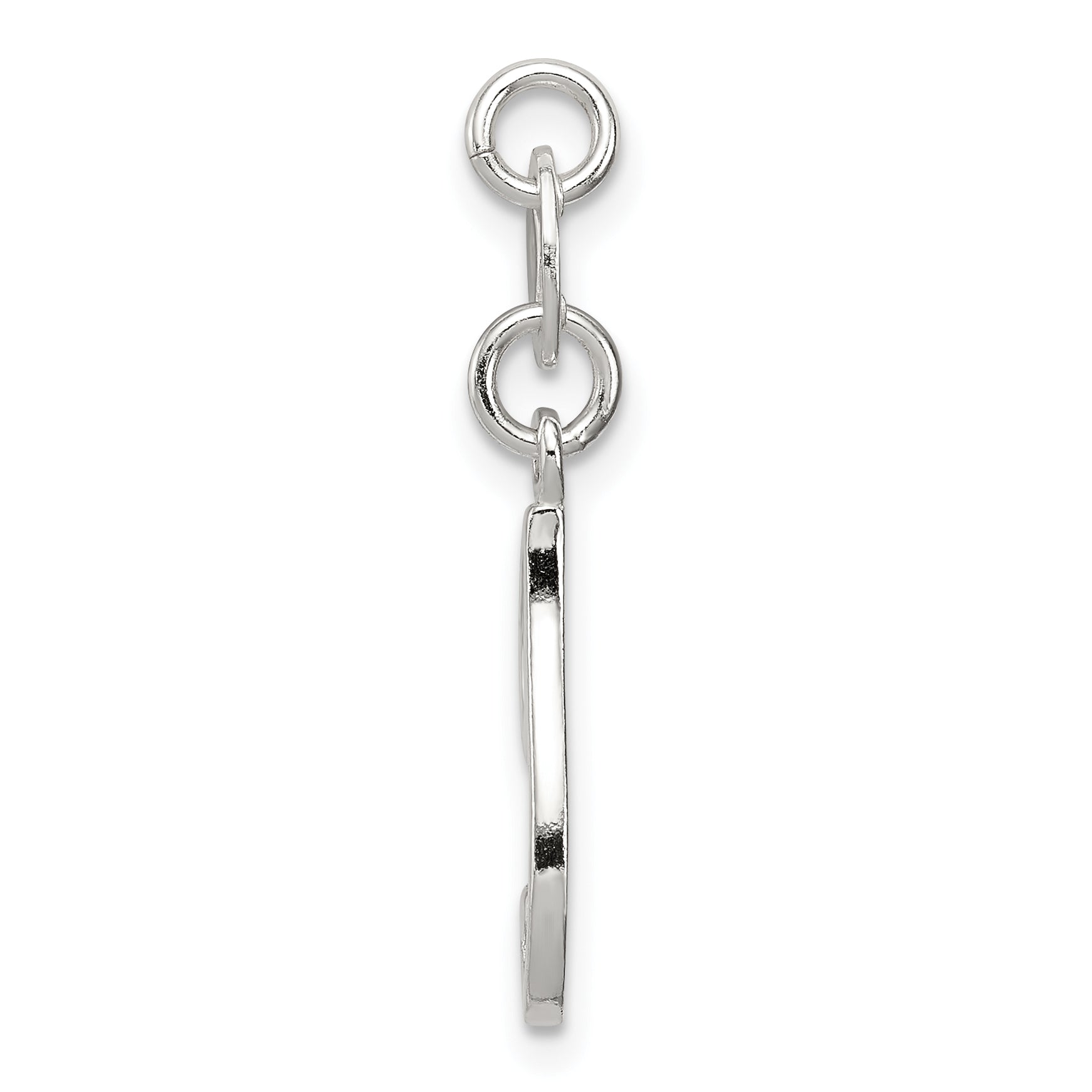 Sterling Silver 925 Initial I Charm with Anti-Tarnish Coating